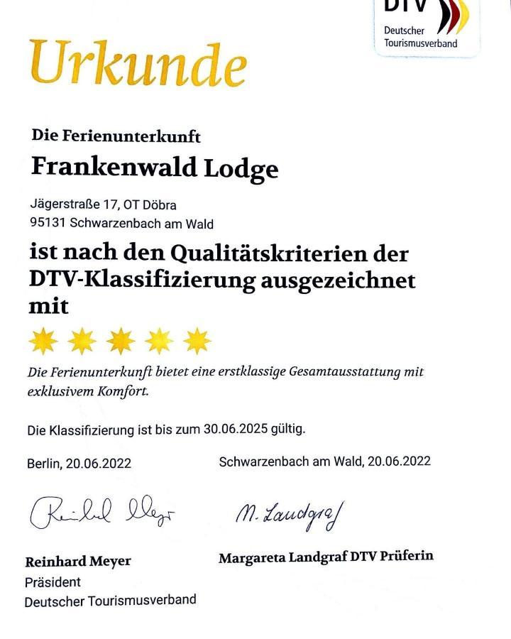 Frankenwald-Lodge Schwarzenbach am Wald Exteriör bild